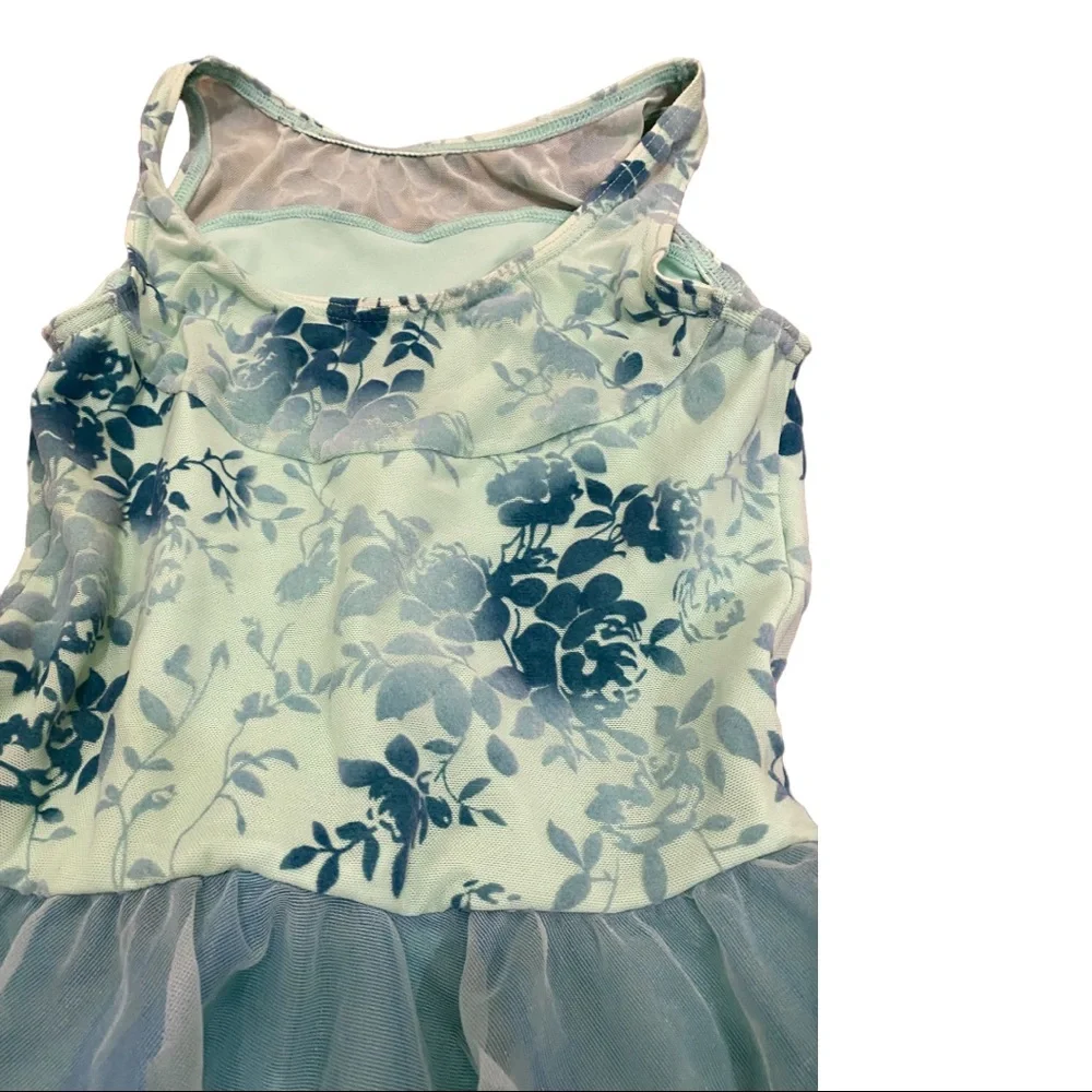 WEISSMAN Sage GREEN Recital DANCE Competition DRESS Child Medium Floral Tulle